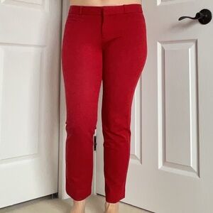 Banana Republic Red Sloan Crop Pant
